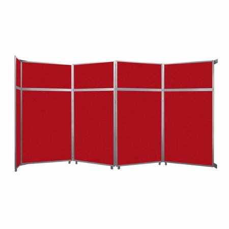 VERSARE Operable Wall Folding Room Divider 15'7" x 8'5-1/4" Red Fabric 1070427